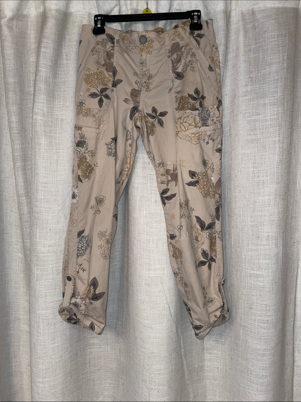 Democracy Cream Floral Utility Pants